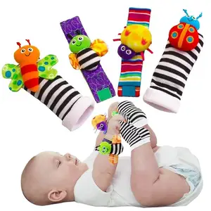 아기 유아 딸랑이 양말 장난감 3-6-12 개월 소녀 소년 학습 장난감