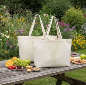 Sacs fourre-tout en toile de coton 100% biologique, sacs de shopping vierges en toile naturelle pour loisirs créatifs - Product Image 1
