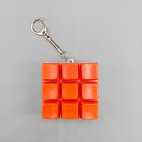 Porte-clés clavier mécanique carré coloré en acrylique, étanche, léger, anti-stress, avec design de dessin animé