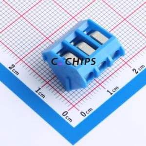 DB102-5.0-3P-BU-S <b>Screw</b> Terminal <b>Block</b> P=5mm Connector ( Construction: 1x3P )( Pitch: 5mm )( Color: Blue ) - Product Image 1