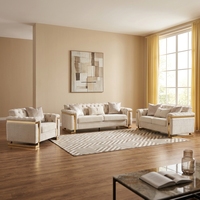 Ensemble de canapés modulaires en tissu, design extensible, canapé d'angle, pieds en acier inoxydable doré, rembourrage en mousse, moderne, durable, pour appartement, hôtel