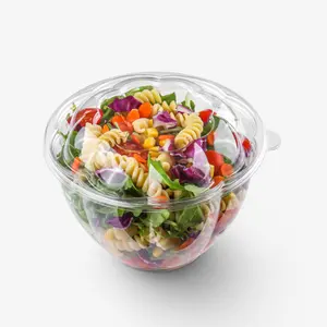 Fornecimento de fábrica Descartável 18oz 24oz 32oz 48oz 64oz Plástico Transparente Take Away Salad Bowls Plastic Bowl