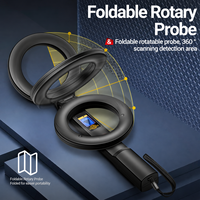 Détecteur de métaux portatif pliable 360 °   Détecteur de trésors de haute sensibilité pour pièces d'or avec alarme vibratoire LCD