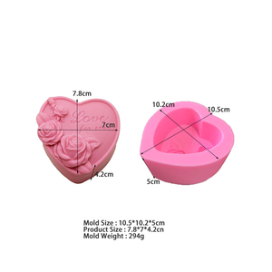 <span class=keywords><strong>Moule</strong></span> à savon en silicone écologique en forme de cœur avec lettres « Love Forever » et motif de rose, facile à démouler, rose - Product Image 4