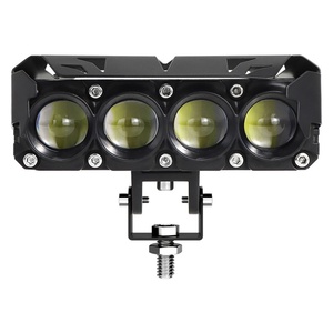 ไฟสปอร์ตไลท์มอเตอร์ไซค์แบบสี่เลนส์ แสงสีขาวและสีเหลือง ไฟหน้า LED พร้อมพัดลมสำหรับรถยนต์ รถบรรทุก และยานยนต์ไฟฟ้า - Product Image 1