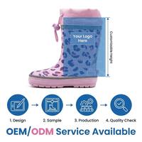 Bottes de pluie pour enfants en caoutchouc naturel personnalisées avec cordon de serrage réglable, doublure en peluche, toutes saisons, écologiques, bottes pour enfants OEM