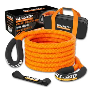 ALL-TOP Kinetic Recovery Rope 48000 Lbs Extreme Duty 30% Elasticity Energy Snatch Strap For 4x4 Offroad Vehicle