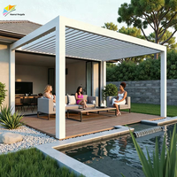 Pergola moderne en aluminium thermolaqué, rectangulaire, pour patio extérieur, jardin, fête, balcon