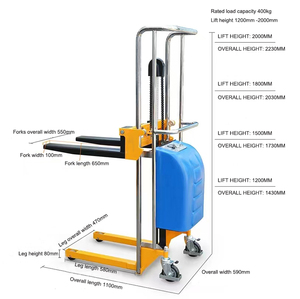 Kualitas tinggi 400 KG 1.3M luar ruangan <span class=keywords><strong>Stacker</strong></span> palet truk <span class=keywords><strong>Forklift</strong></span> listrik jenis tumpuk Platform - Product Image 1