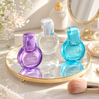 Flacon pulvérisateur de parfum en verre transparent rond et plat de 30 ml, rechargeable, portable, pour voyage, cosmétique