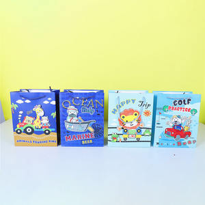 Bolsa de Regalo Azul con Diseño de Animales de Dibujos Animados en 3D de Omet, Material de Cartón Reciclable, Impresión Offset, <span class=keywords><strong>para</strong></span> Velas - Product Image 5