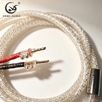 Câble de haut-parleur Hifi 8 conducteurs carrés en cuivre plaqué argent avec isolation en téflon, câble audio DIY, fiche banane en fibre de carbone rhodiée