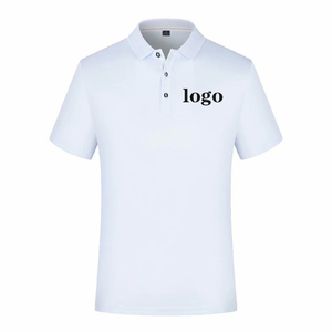 V cuello hombres mujeres algodón de gran tamaño logo texto impresión personalizada/bordado solapa publicidad camisetas - Product Image 6