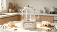 Bouilloire Électrique en Verre OEM d'Usine 1,2 L avec Fonction Maintien au Chaud, Protection Anti-Ébullition à Sec, Base Sans Fil, pour Usage Domestique