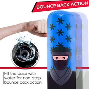 Sac de frappe gonflable Ninja pour enfants, sac de frappe rebondissant, jouet d'entraînement de boxe et de karaté pour les 3 à 7 ans, cadeau pour la gestion de la colère - Product Image 3