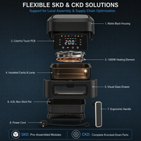 Penggorengan Udara Dapur Rumah Tangga 4L Timer 60 Menit 1400W 220-240V 80-200C Masakan Renyah Produsen Restoran Cina KA40002