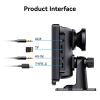 Écran portable IPS de 10,26 pouces, écran sans fil CarPlay, Android Auto, lien miroir, affichage HD, multimédia universel pour voiture