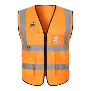 Anti Static Safety Reflective Logo Custom Vest