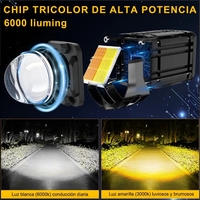 Phare LED Devil Eyes à prix d'usine, 1 lentille, blanc-jaune, double couleur, haute puissance, pour pièces de moto, éclairage moto