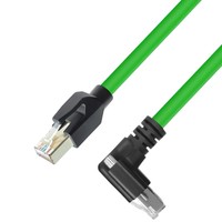 Câble Ethernet coudé Gigabit vert haute flexibilité pour caméra CCD industrielle