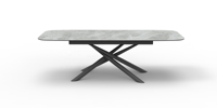 Ensemble de table à manger extensible en céramique pour le marché européen, avec pieds en métal et plateau en céramique sinterisée de 12 mm, effet marbre