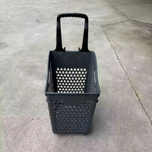 Chariot de grande taille à <span class=keywords><strong>4</strong></span> <span class=keywords><strong>roues</strong></span> 70L <span class=keywords><strong>panier</strong></span> à roulettes, <span class=keywords><strong>panier</strong></span> à roulettes en plastique de supermarché de grand volume <span class=keywords><strong>avec</strong></span> <span class=keywords><strong>4</strong></span> <span class=keywords><strong>roues</strong></span> - Product Image 3