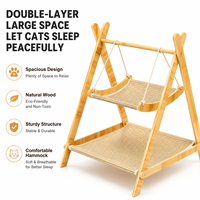 Hamac pour chat en bois personnalisé, lit pour chat à double couche avec tissu respirant, fournisseur de meubles pour animaux de compagnie OEM ODM