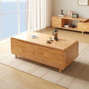 Meuble TV en bois massif 120x60x45 cm, style nordique, pour petit appartement, meuble de sol moderne et minimaliste, table basse - Product Image 2