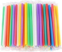 Pailles à boire en plastique biodégradables jetables pour thé Boba Long Drink Canudo pour les fêtes
