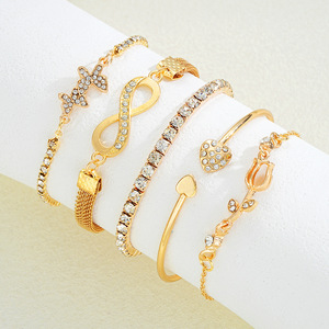 Nouvel ensemble de 5 bracelets papillon infini de haute qualité, design européen et américain, pour femmes, accessoires de mode, vente en gros d'usine - Product Image 2