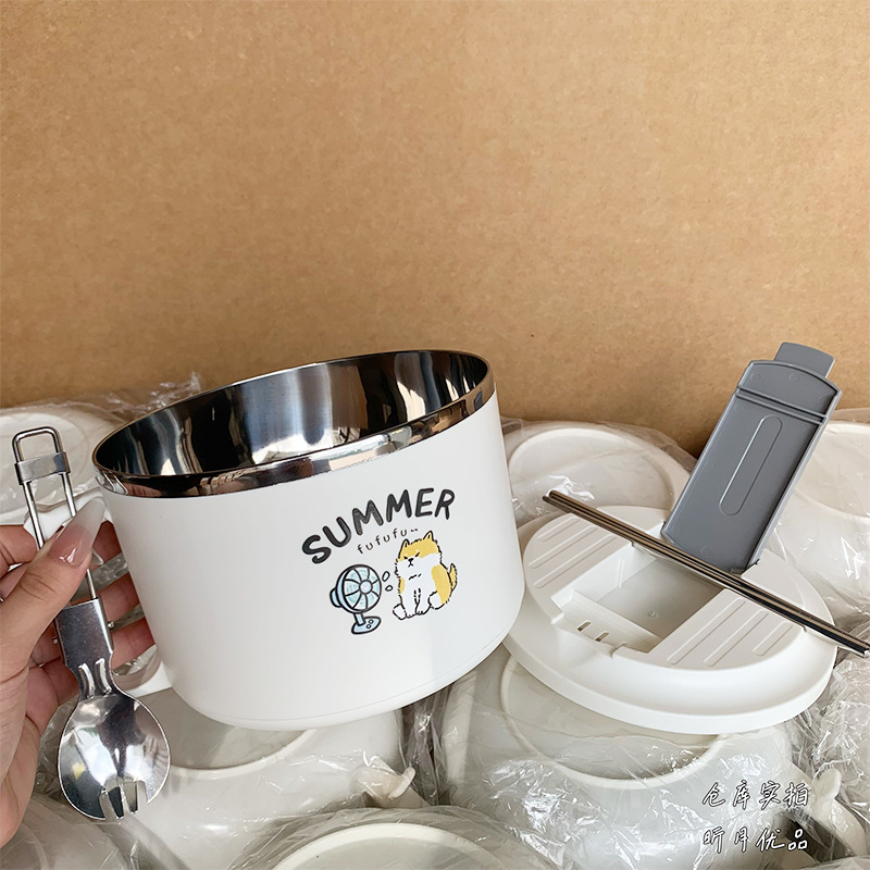 Tazón/Vajilla Drenable para Fideos Instantáneos de 17cm [Perro Inglés]