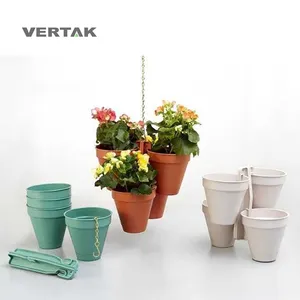 Vertak 4 pcs 세트 현대 저렴한 플라스틱 꽃 냄비 도매 정원 매달려 냄비 식물