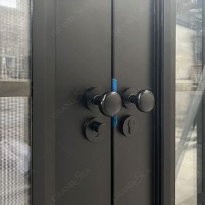 Puerta de Seguridad para el Hogar de Diseño Moderno Grandsea, Puerta Principal de Hierro Forjado, Puerta Simple o Doble con Vidrio y Cerradura Multipunto - Product Image 5