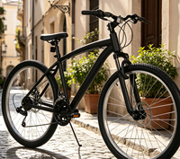 Vélo de montagne tout-terrain de haute qualité pour adultes, cadre en acier de 26/27 pouces, fourche à 18 vitesses, frein à disque mécanique, pédale ordinaire