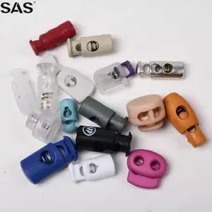 SAS yeni özel tasarım Logo çok renkli bir delik iki delikli İpli kordon kilidi plastik stoper