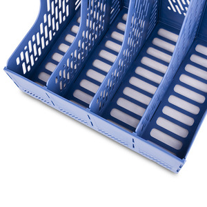 Deli File Holder 4-Part Blue Plastic Document Organizer Office Supplies Letter Holder - Product Image 3