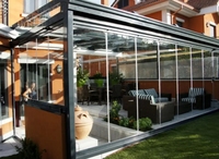 Serre en verre préfabriquée indépendante à toit plat, moderne et minimaliste, personnalisée, résistante au vent, avec cadre en aluminium