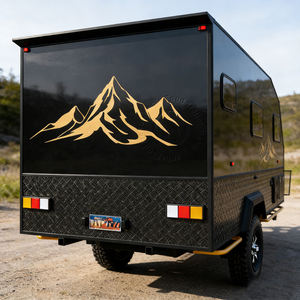 Remolque de Viaje Todoterreno Ligero de Aluminio HONLU, Caravana con Techo Impermeable para Aventuras Familiares de Campamento - Product Image 6