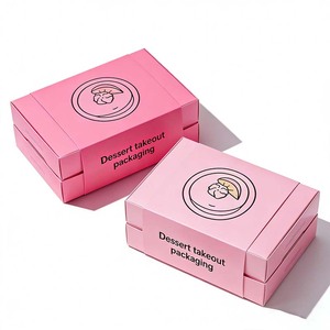 Emballage personnalisé pour desserts, avec logo imprimé, pour emporter des sushis, des macarons, des biscuits, des plats à emporter, boîte en papier pour emballage alimentaire - Product Image 1