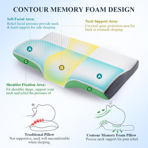 Oreillers en tissu soyeux haut de gamme, recommandés par les chirurgiens orthopédiques pour la protection du cou, conception à cloison haute-basse, anti-ronflement - Product Image 5