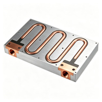 Plaque de refroidissement liquide en cuivre à micro-canaux pour serveur, batterie EV, électronique de puissance, gestion thermique, OEM personnalisé