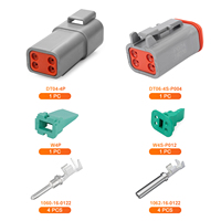 JRready Deutsch DT Wasserdichtes Steckverbinder-Set 4-polig mit # 16 Gestanzte Kontakte, 14-18 AWG - Kabelverbinder für Automobile und LKWs.