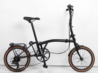 Vélo pliable mini tri-pliant MINT 16 pouces 9 vitesses BOB A6 Mintparts, cadre en alliage d'aluminium, léger, capacité de charge 90 kg, frein C