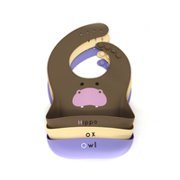 Bavoir en silicone pour bébé, personnalisé, imprimé d'animaux, imperméable, de qualité alimentaire, mignon, pour enfants de 0 à 12 mois, vente en gros