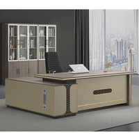Bureau de direction moderne en L de luxe de haute qualité, personnalisable, avec hauteur réglable, design modulaire, construction en bois d'orme en option