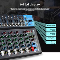 Console de mixage professionnelle 7 voies transfrontalière pour scène, chant, diffusion audio en direct, équipement de réglage de moniteur USB, mixeur DJ