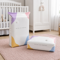 Sac de rangement sous vide de qualité alimentaire sans pompe avec valve à pression croisée pour couettes, pas de pompe nécessaire, pochette épaisse autoportante