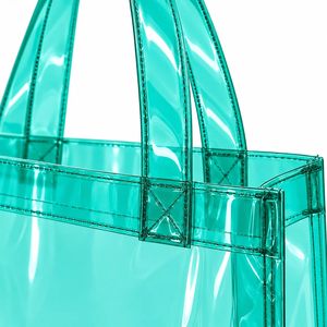Sac fourre-tout transparent en PVC, sac à bandoulière étanche, sac de plage, sac à main personnalisé avec logo imprimé, vente en gros - Product Image 2