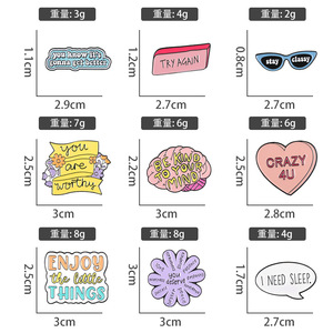Stock You Are Worthy Esmalte Pins Flor Corazón Gafas Solapa personalizada Insignia Camisa Collar Broches Ropa Mochila Accesorios Jewe - Product Image 5
