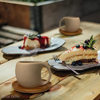 Tasse à café et thé en céramique avec couvercle repose-thé 8 oz Idéal pour le thé latte cappuccino ou l'espresso Tasse d'art en porcelaine non émaillée